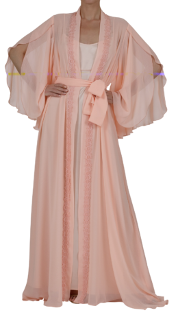 Kimono robe with flowing sleeves