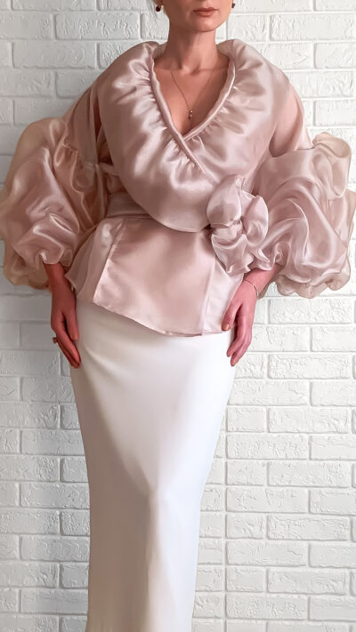 organza blouse light pink colour