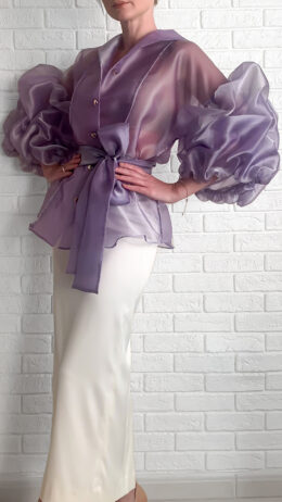 organza blouse light purple colour